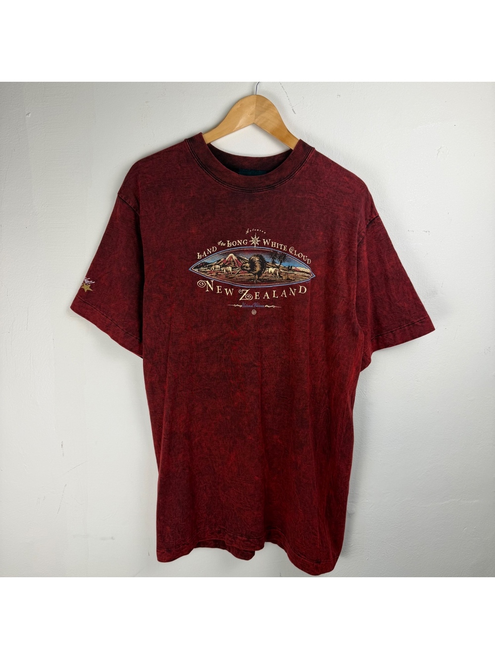 Vintage New Zealand Red Tourist Tee Men's Large